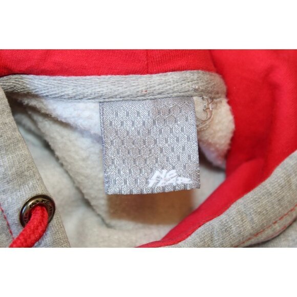 VTG No Fear Hooded Sweatshirt Grey & Red Long Sleeve Color block Pull on Size L? - Picture 9 of 10